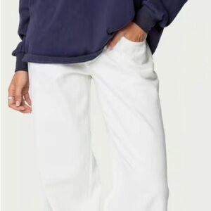 Edikted White Low Rise Baggy Jeans Wide Leg Pants